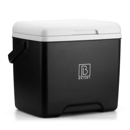 Brisby Koelbox - Frigobox - 13L- Zwart- Tot maximaal 40 uur isolatie - Incl. 2 dikke koelelementen van 450ml - Met koelelementen vergrendeld in deksel en Brisby 500ml Zwarte Dubbelwandige Thermosfles
