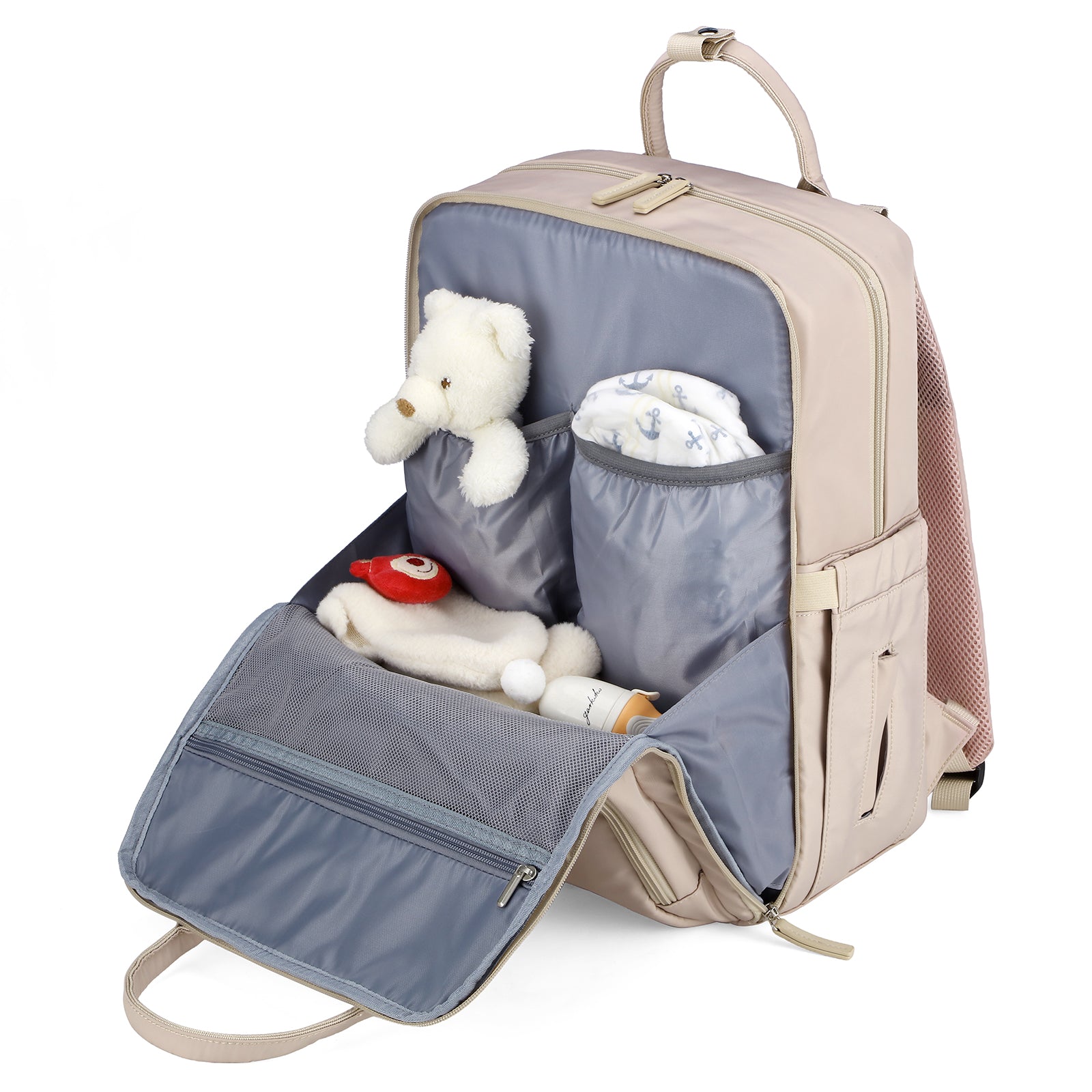Brisby slijtvaste Luiertas – verzorgingstas – met buggymontage - Smooth Champagne