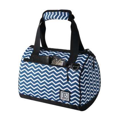 Koeltas 10L zigzag blauw -  Lunchtas - 4-laags geïsoleerd - 2 gratis koelelementen - incl. schouderband