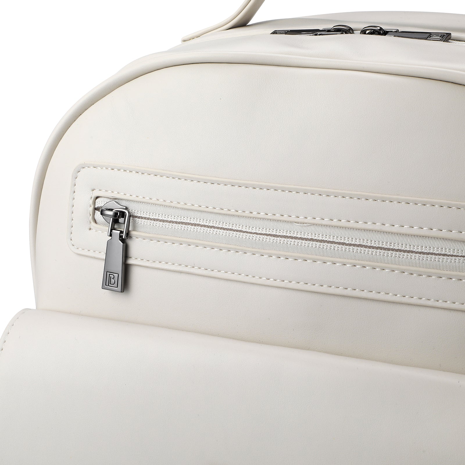 Venezia wear-resistant backpack white - PU leather - 14 inch laptop compartment - water-repellent