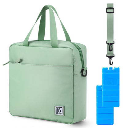 Brisby Koeltas 7L smooth green - incl. 2 koelelementen, schouderband