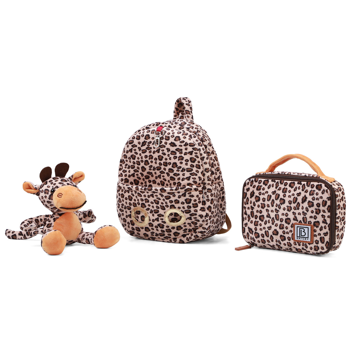 Brisby Premium Luiertas  - Rood - Kinderrugzak - 1.5L kinderlunchtas Giraffe
