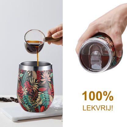 Thermosbeker set jungle - 2 bekers met lekvrije deksels - dubbelwandig - 360ml