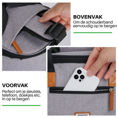 Brisby Koeltas 21L grijs set - incl. mealbox, 2 koelelementen, schouderband