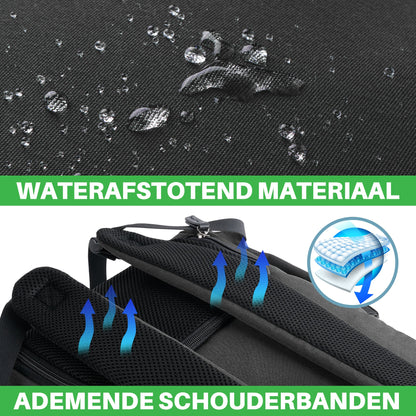 Two-tone slijtvaste luiertas grijs en zwart - verzorgingstas - incl. buggymontage en verschoningsmat