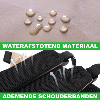 Two-tone slijtvaste luiertas crème en zwart - Verzorgingstas - incl. buggymontage en verschoningsmat