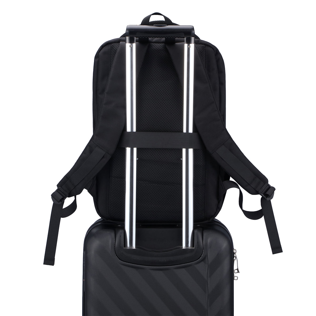 Brisby Rugzak Pro 1 – Laptoprugzak tot 15,7 inch voor Werk, School en Reizen – Waterafstotend – Met Tabletvak, Antidiefstalvak en Trolleysleeve - Zwart