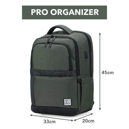 Brisby Rugzak Pro 2 – Laptoprugzak tot 15,7 inch voor Werk, School en Reizen – Waterafstotend – Met Tabletvak, Antidiefstalvak en Trolleysleeve – Groen