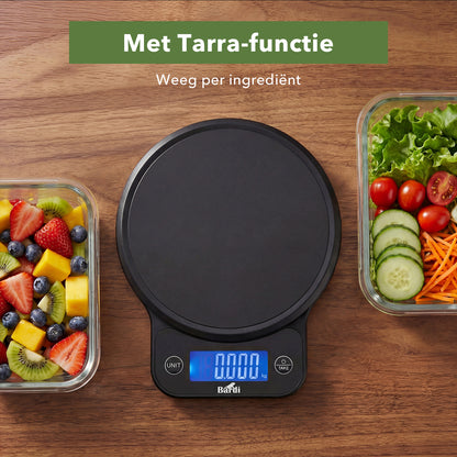 Bardi Digitale keukenweegschaal - Tarra functie - 1 g tot 10 kg - zwart