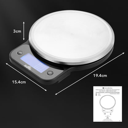 Bardi Digitale keukenweegschaal - Tarra functie - 1 g tot 10 kg - wit