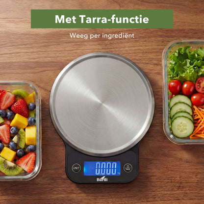 Bardi Digitale keukenweegschaal - Tarra functie - 1 g tot 10 kg - wit