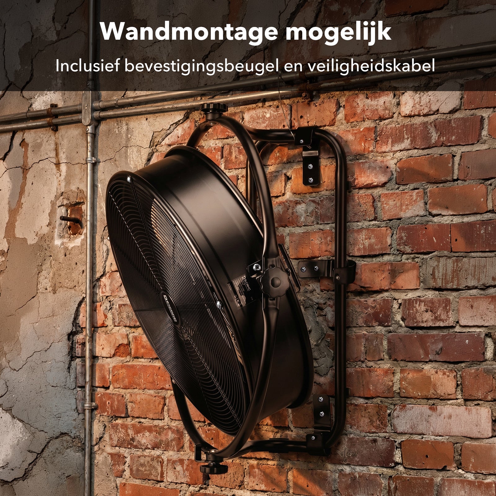 Dryconic wandventilator 500mm - Incl. wandbeugel - 3 snelheden - 360 graden draaibaar