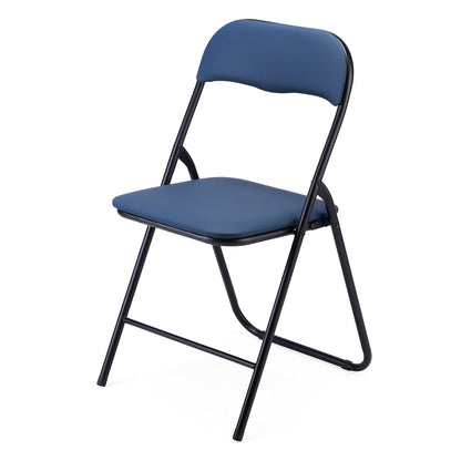 Bardi set van 2 klapstoelen blauw met PVC zitting en rugleuning - stalen frame - draagvermogen 100 kg