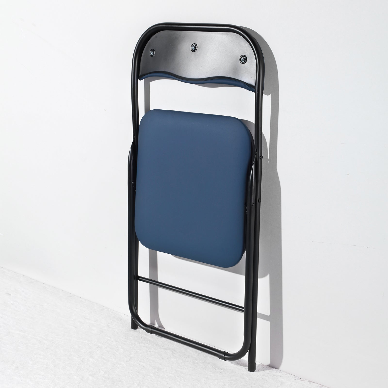 Bardi set van 2 klapstoelen blauw met PVC zitting en rugleuning - stalen frame - draagvermogen 100 kg