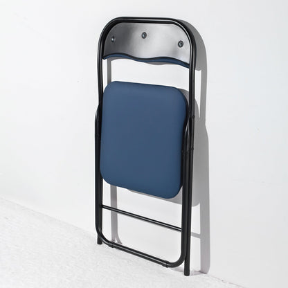 Bardi set van 2 klapstoelen blauw met PVC zitting en rugleuning - stalen frame - draagvermogen 100 kg