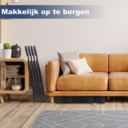 Bardi set van 2 klapstoelen blauw met PVC zitting en rugleuning - stalen frame - draagvermogen 100 kg