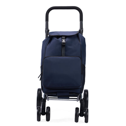 Packaway Boodschappentrolley 60L blauw - incl. koelvak - steekwagenfunctie - Blauw / 60 Liter