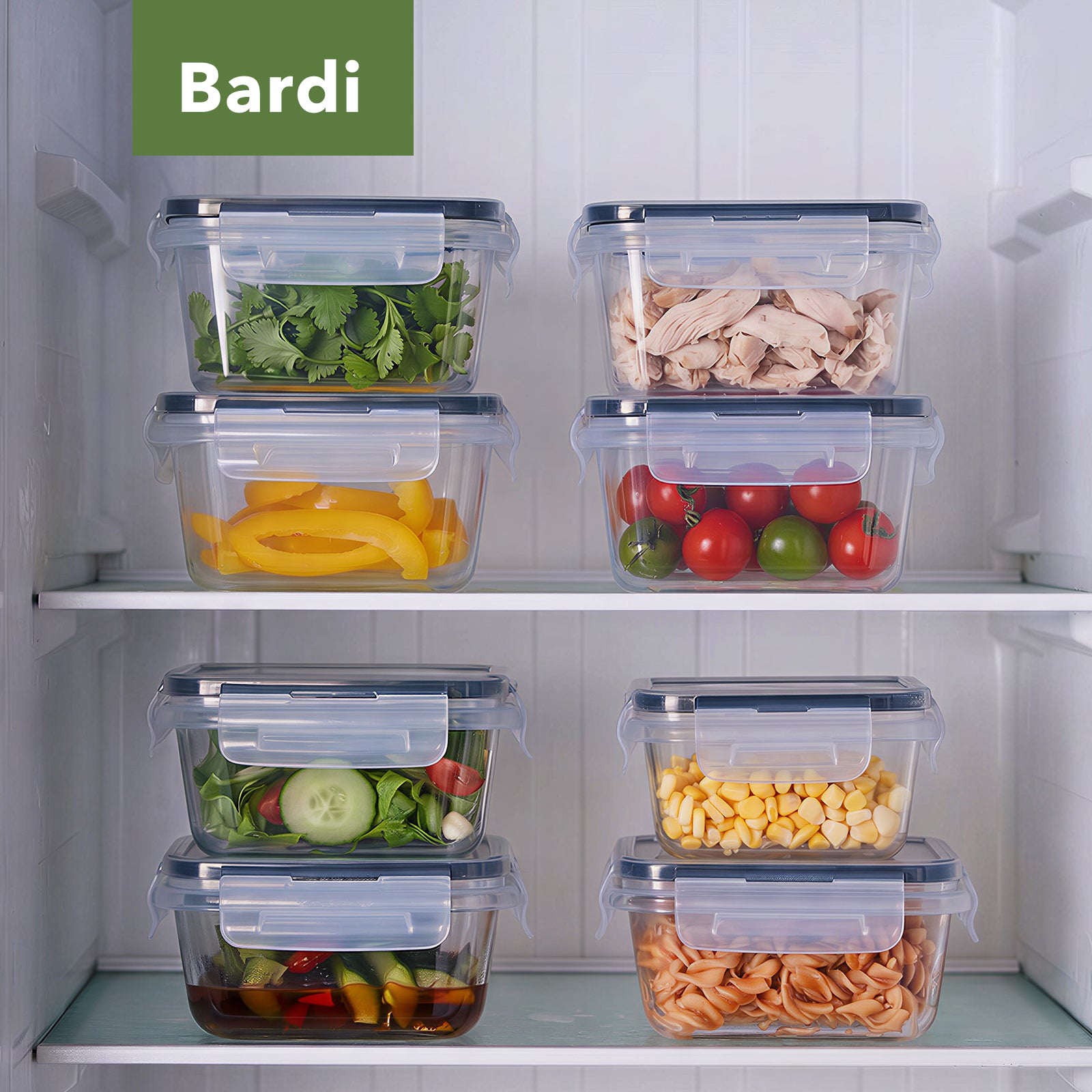 Bardi vershoudbakjes set 16 stuks - BPA vrij