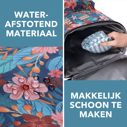 Packaway koeltas rugzak 25 liter met 2 koelelementen en flessenopener waterafstotend anti diefstal vak 4 laags isolatie Wild Garden