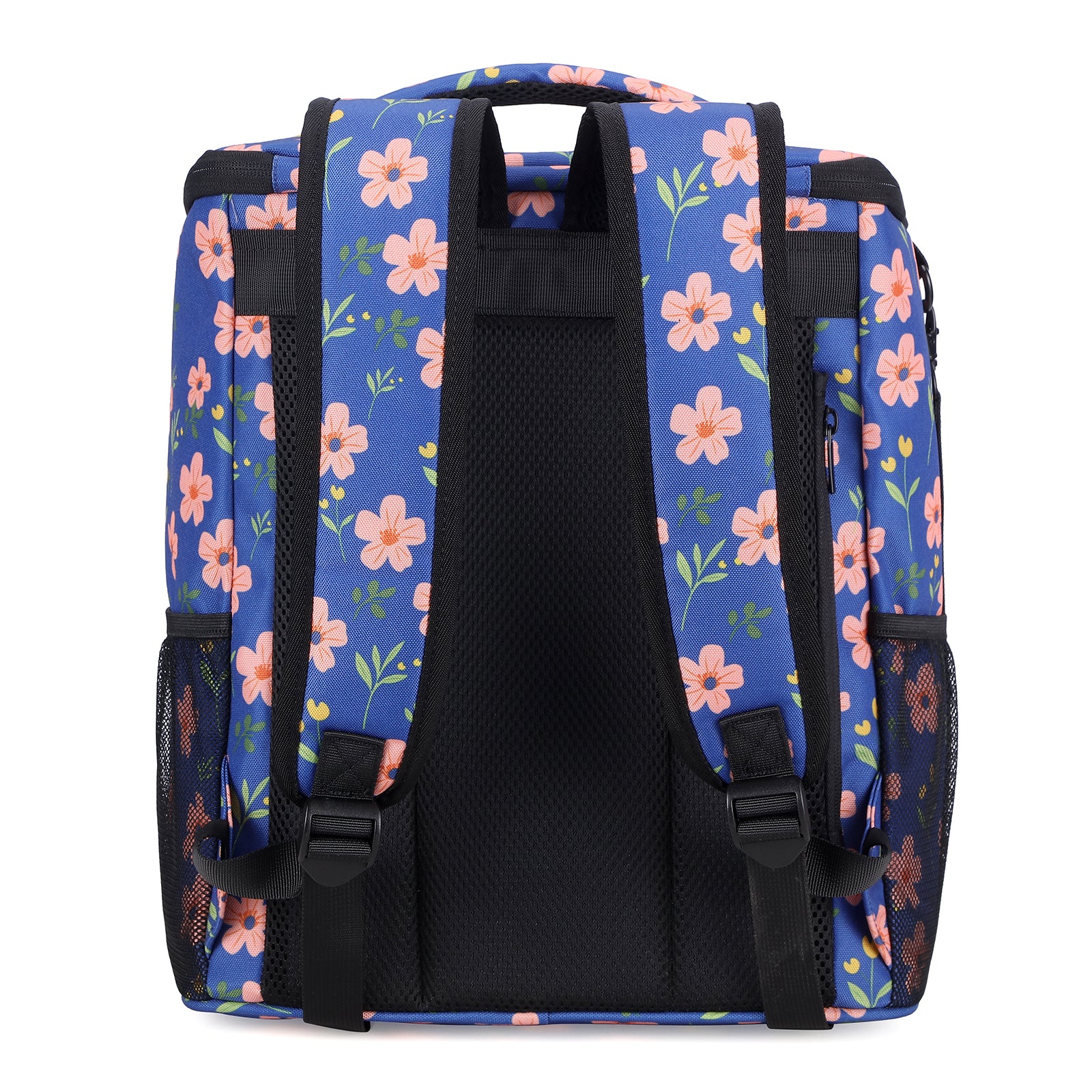 Packaway koeltas rugzak 25 liter met 2 koelelementen en flessenopener - waterafstotend - antidiefstal vak - 4 laags isolatie - Blue Blossom