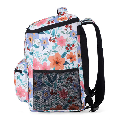 Packaway koeltas rugzak 25 L met 2 koelelementen en flessenopener - waterafstotend - anti diefstal vak - Pastel Blossom
