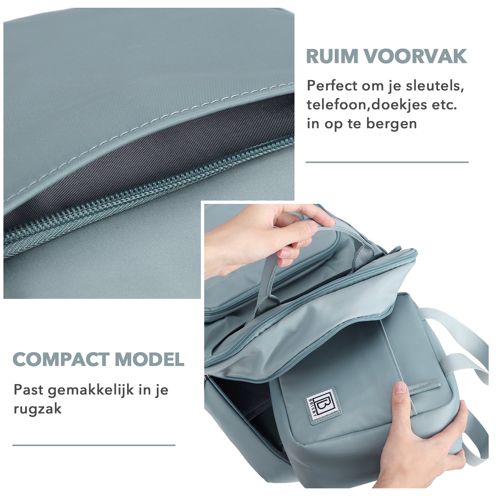 Brisby 4 laags geïsoleerde koeltas 4 liter - lunchtas en kolftas - 10 uur koel - mist blauw