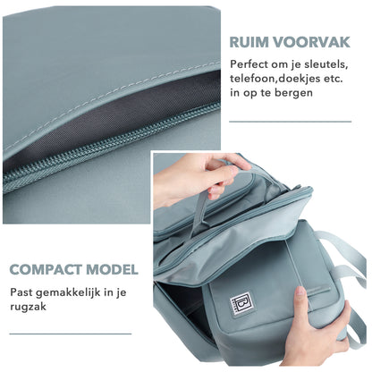 Brisby 4 laags geïsoleerde koeltas 4 liter - lunchtas en kolftas - 10 uur koel - mist blauw