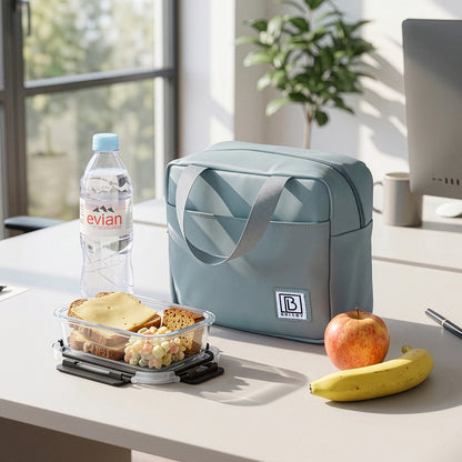 Brisby 4 laags geïsoleerde koeltas 4 liter - lunchtas en kolftas - 10 uur koel - mist blauw
