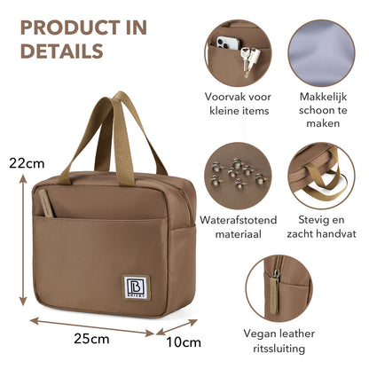 Brisby 4 laags geïsoleerde koeltas 4 liter - lunchtas en kolftas - 10 uur koel - rose gold