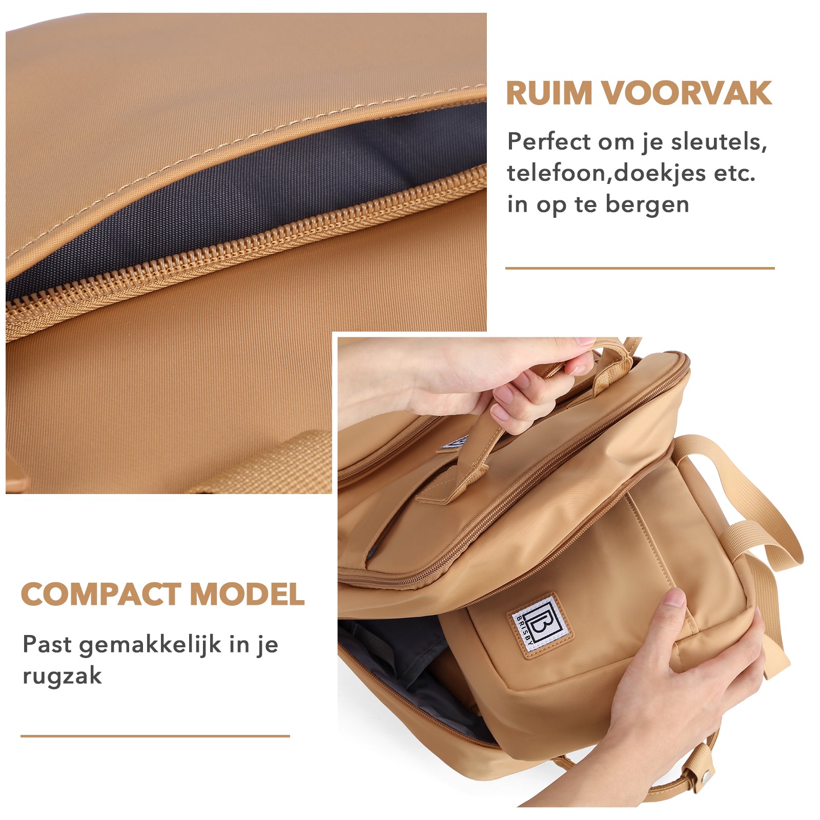 Brisby 4 laags geïsoleerde koeltas 4 liter - lunchtas en kolftas - 10 uur koel - camel brown