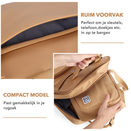 Brisby 4 laags geïsoleerde koeltas 4 liter - lunchtas en kolftas - 10 uur koel - camel brown