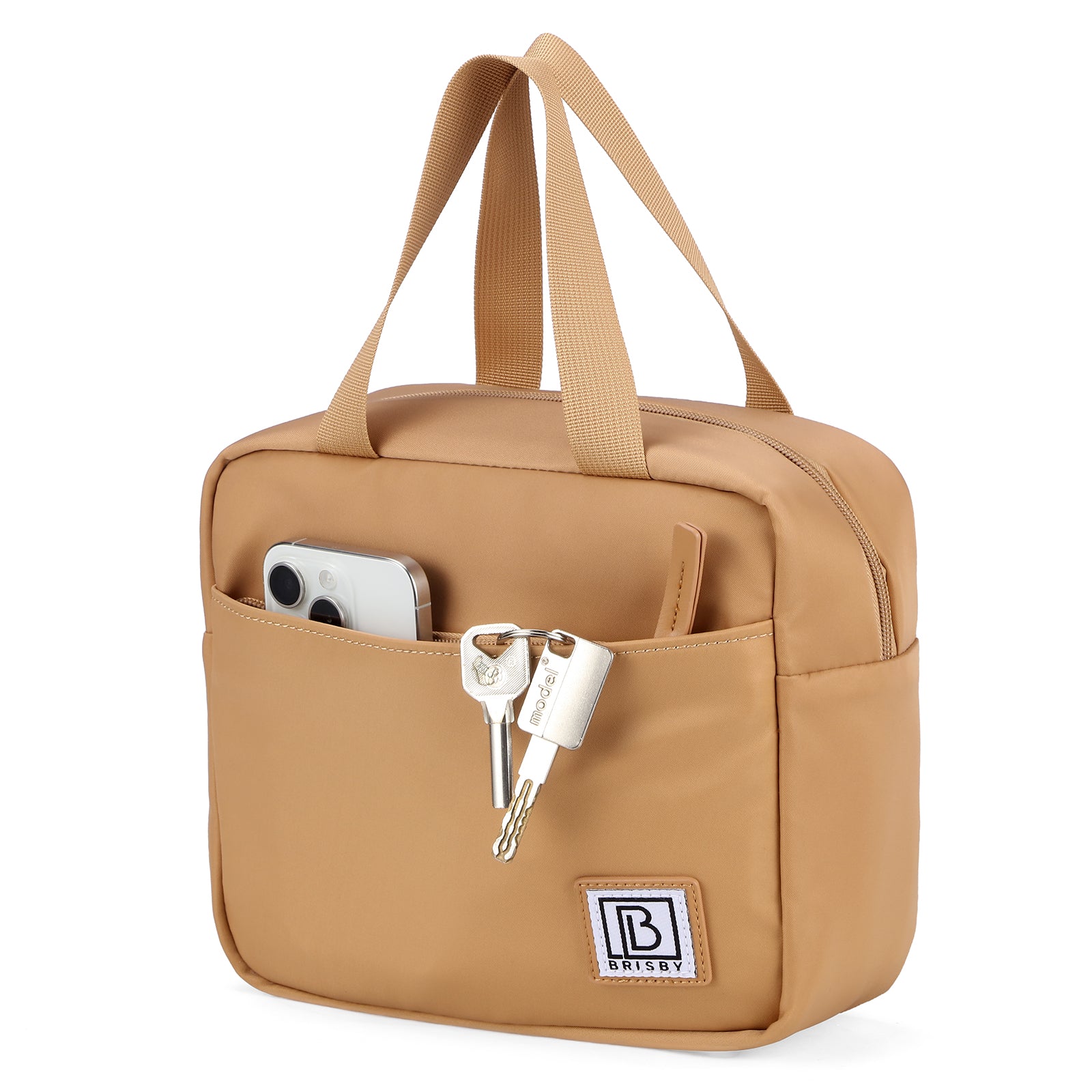 Brisby 4 laags geïsoleerde koeltas 4 liter - lunchtas en kolftas - 10 uur koel - camel brown