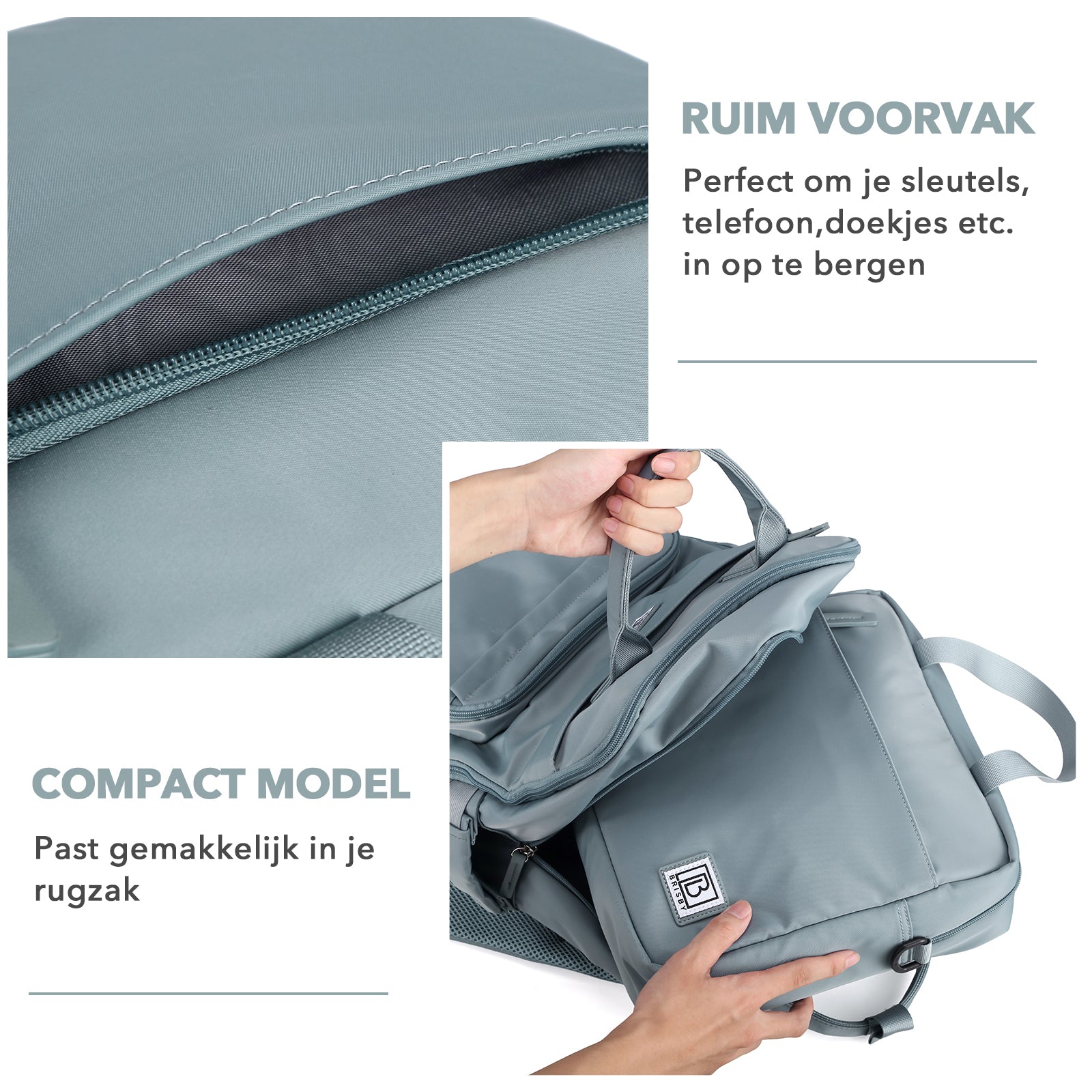 Brisby 4 laags geisoleerde koeltas en lunchtas 7 liter met 2 koelelementen en schouderband Mist Blue
