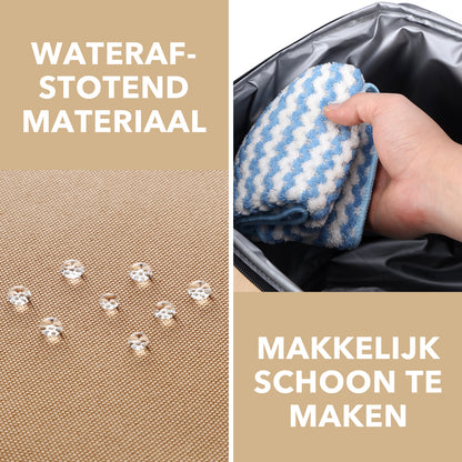 Packaway geïsoleerde lunchtas en koeltas 30 liter beige met 4 koelelementen