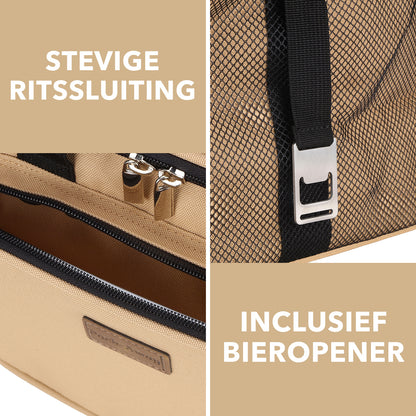 Packaway geïsoleerde lunchtas en koeltas 30 liter beige met 4 koelelementen