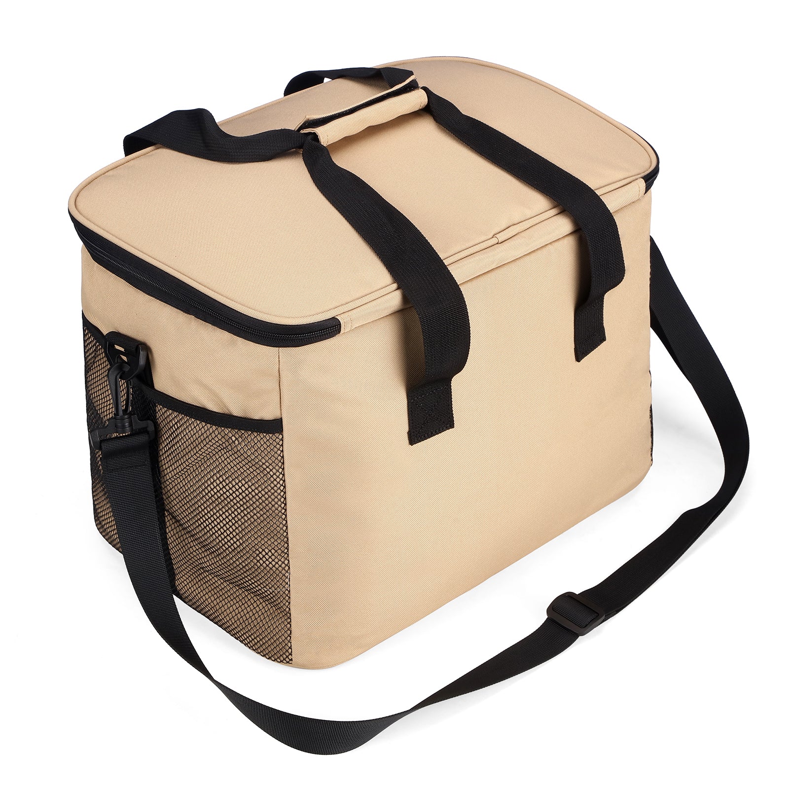 Packaway geïsoleerde lunchtas en koeltas 30 liter beige met 4 koelelementen