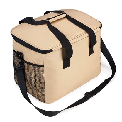 Packaway geïsoleerde lunchtas en koeltas 30 liter beige met 4 koelelementen