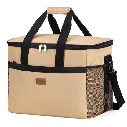 Packaway geïsoleerde lunchtas en koeltas 30 liter beige met 4 koelelementen