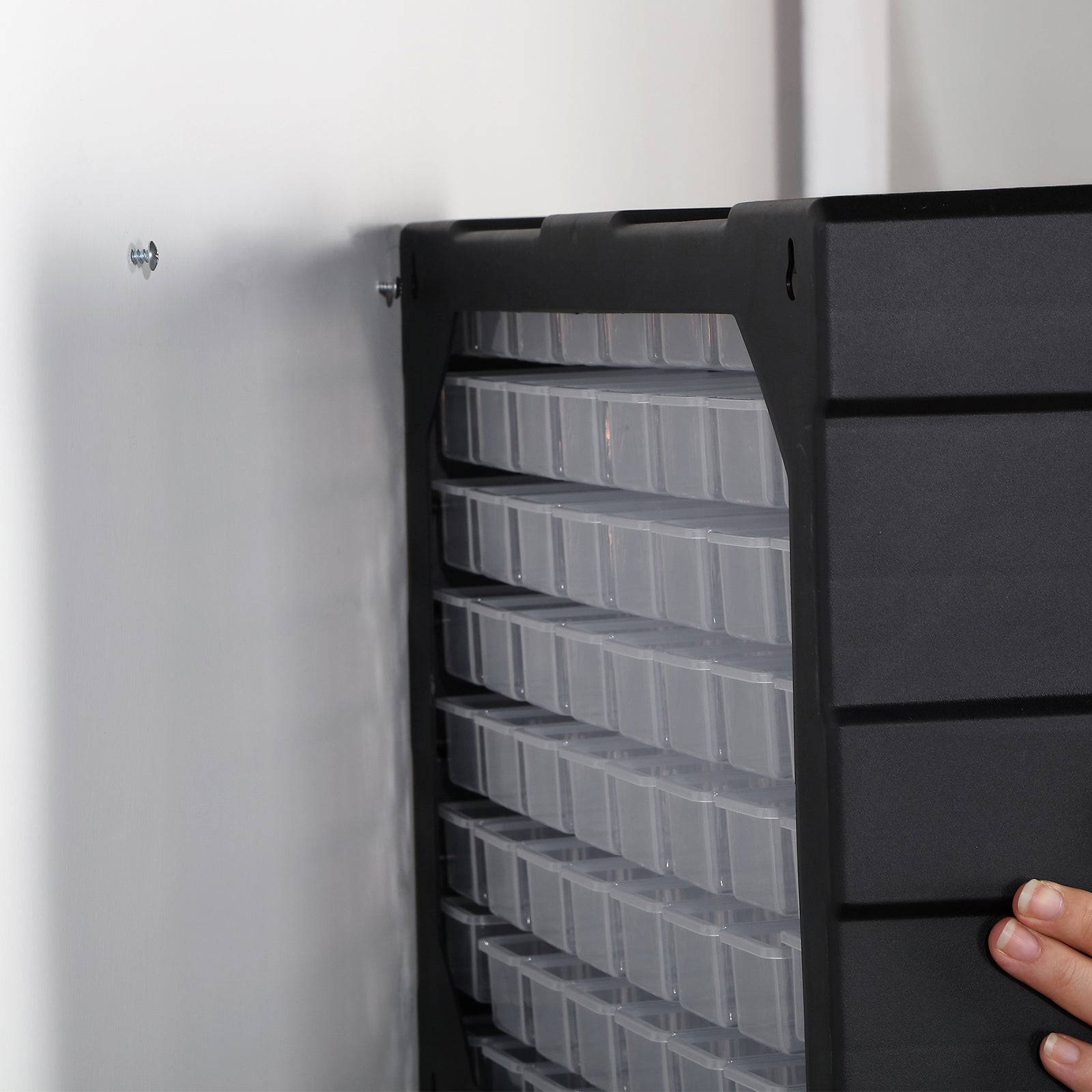 Packaway ladekast met 64 laden - assortimentskast en opbergsysteem - blauw en zwart