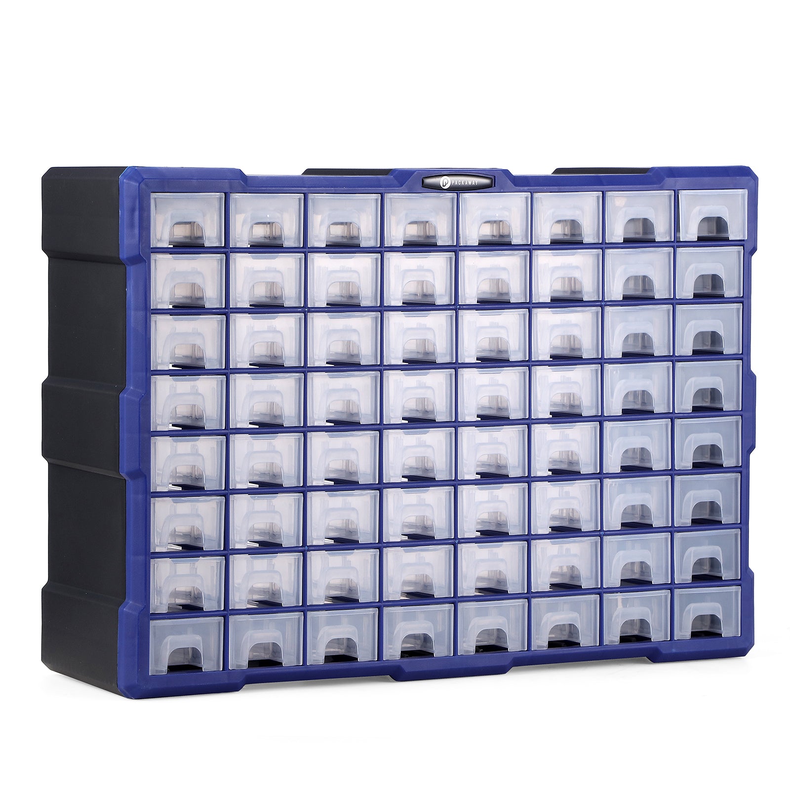 Packaway ladekast met 64 laden - assortimentskast en opbergsysteem - blauw en zwart