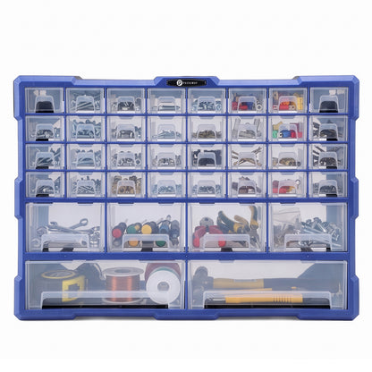 Packaway ladenkast met 38 laden - assortimentskast en opbergsysteem - blauw en zwart