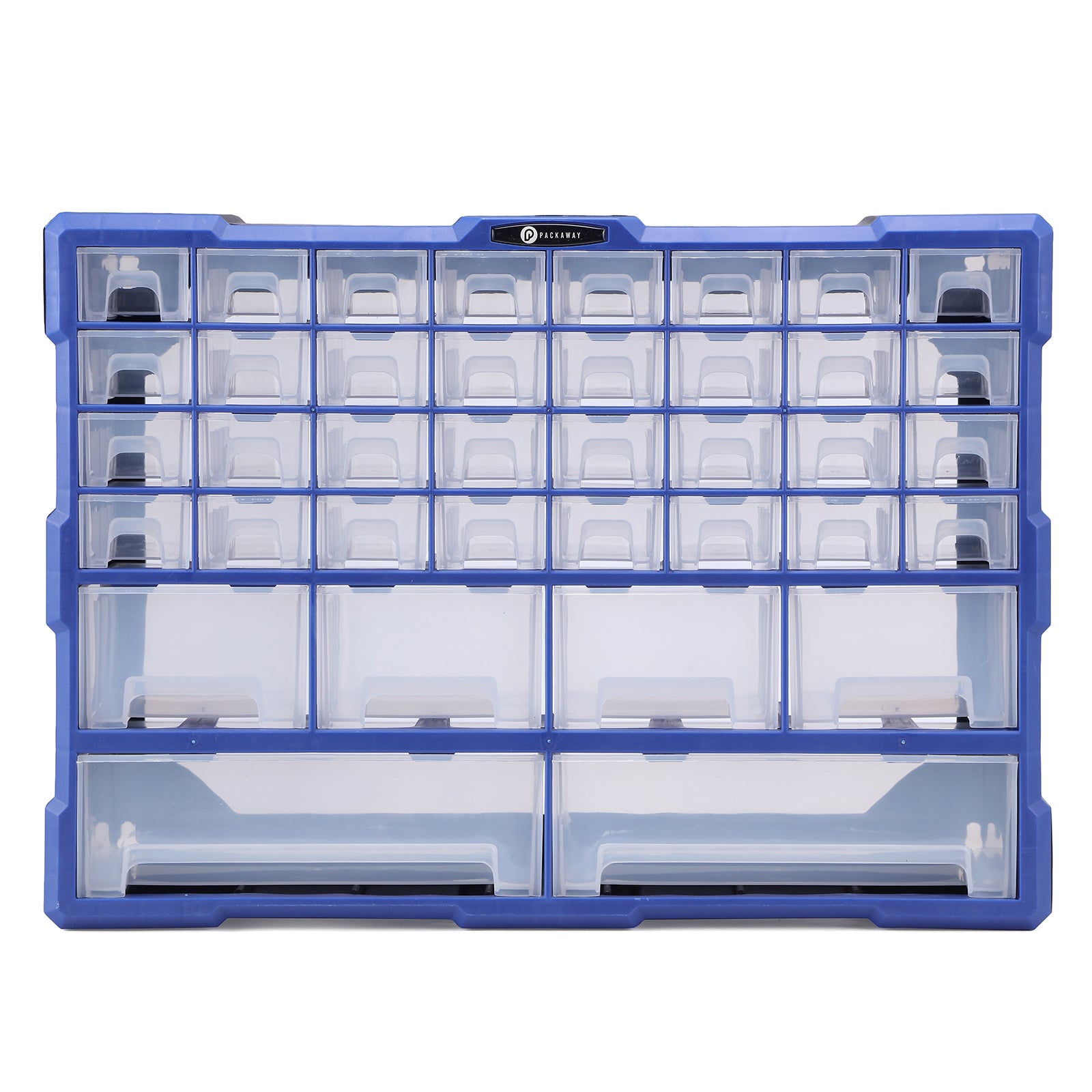 Packaway ladenkast met 38 laden - assortimentskast en opbergsysteem - blauw en zwart
