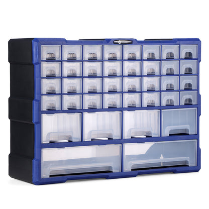 Packaway ladenkast met 38 laden - assortimentskast en opbergsysteem - blauw en zwart