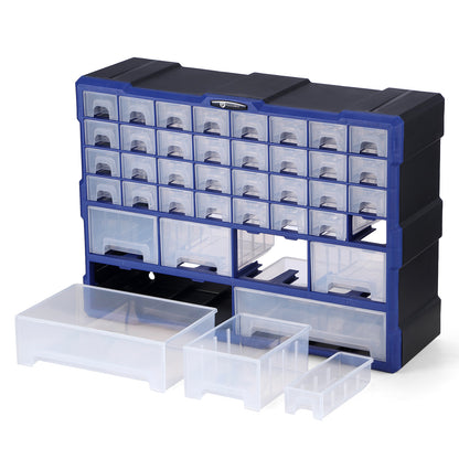 Packaway ladenkast met 38 laden - assortimentskast en opbergsysteem - blauw en zwart