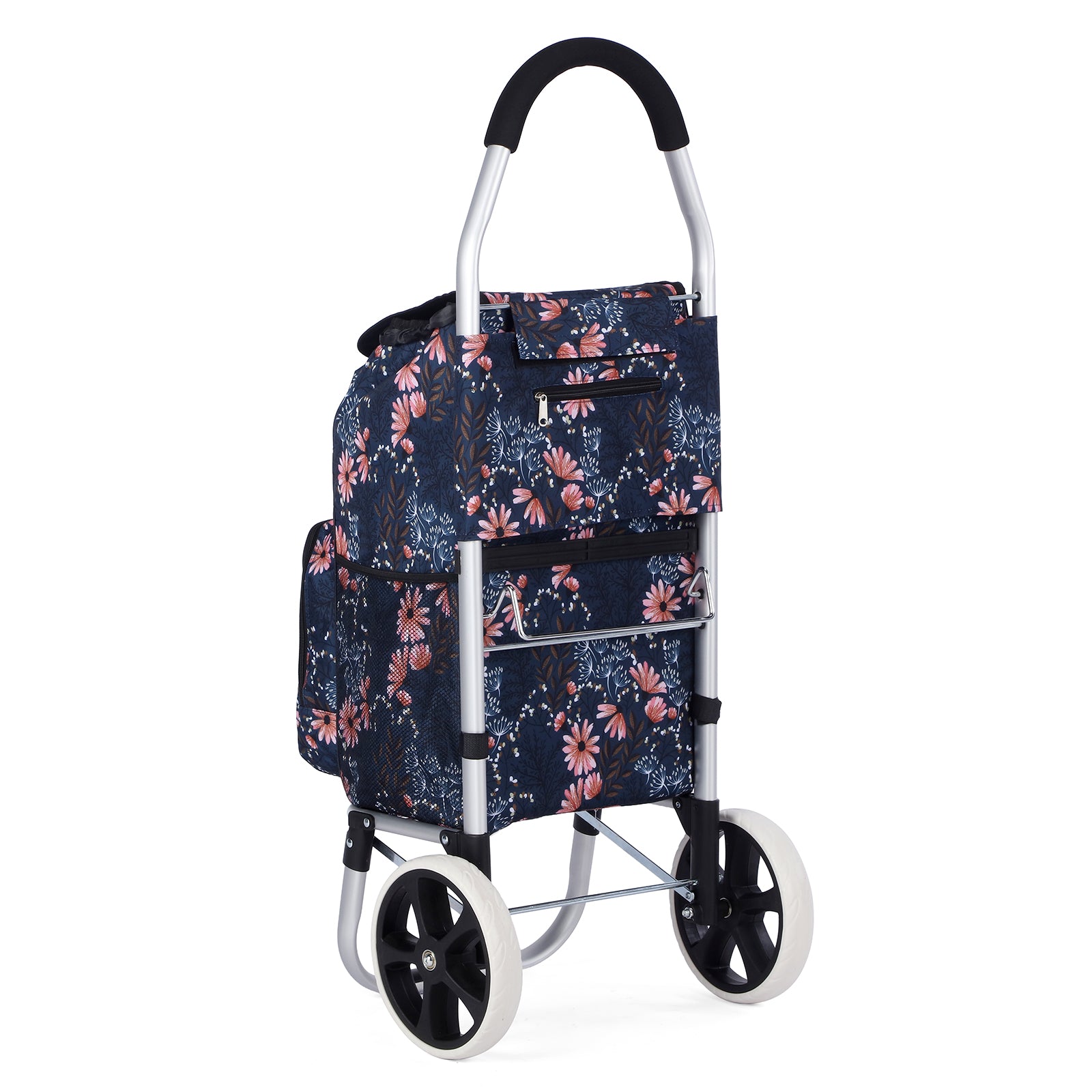Packaway Boodschappentrolley 45L met Koelvak - Boodschappenwagen met Grote Wielen - Steekwagenfunctie - Waterafstotend - Japanese Flower