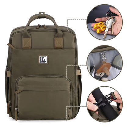 Brisby slijtvaste Luiertas – verzorgingstas – met buggymontage - Olive Green