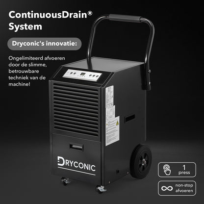 Dryconic luchtontvochtiger 50L - professionele bouwdroger - continue afvoer - 5,5L watertank