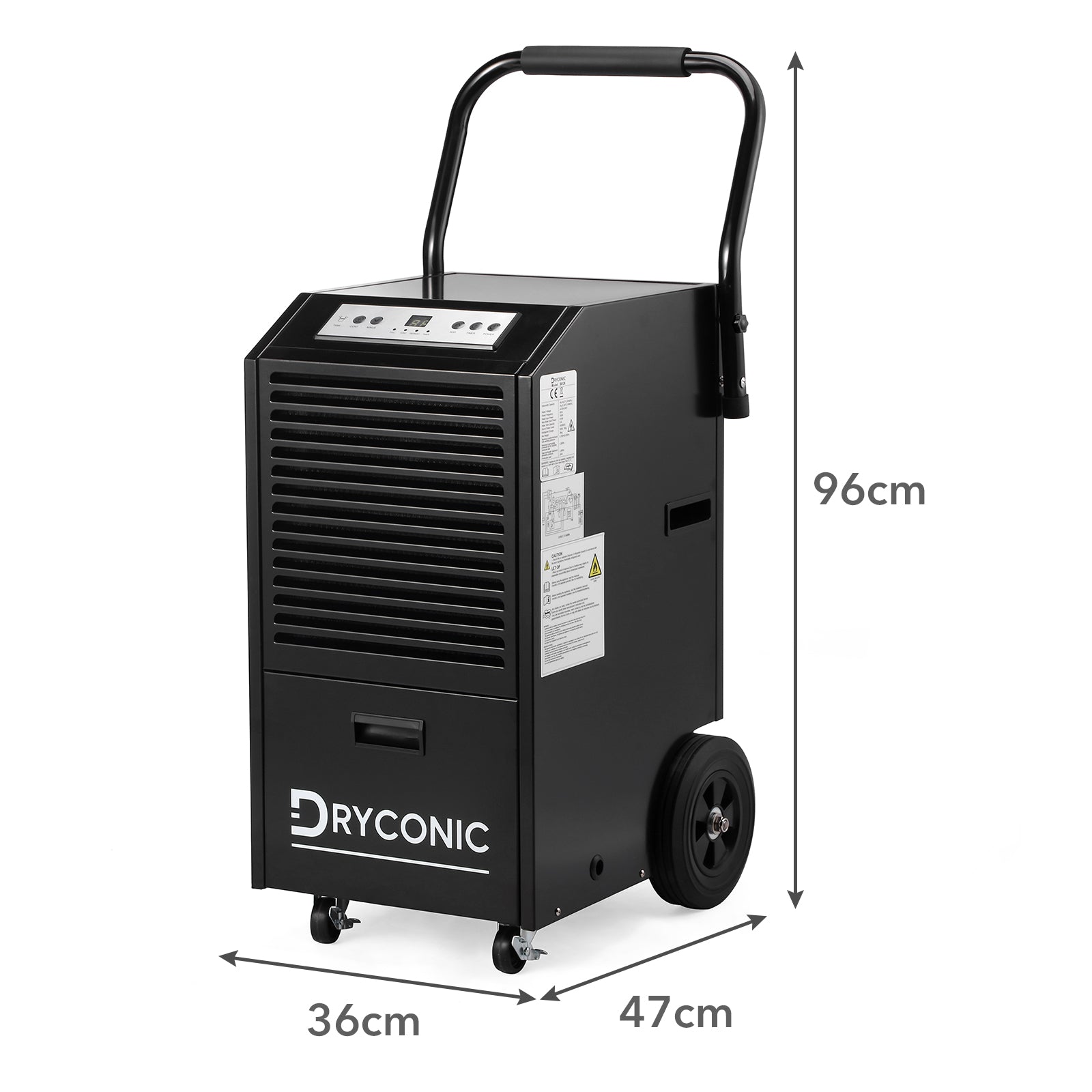 Dryconic Bouwdroger 70L - professioneel - 5,5L watertank - ContinuousDrain - Auto-Defrost - JobSite metaal
