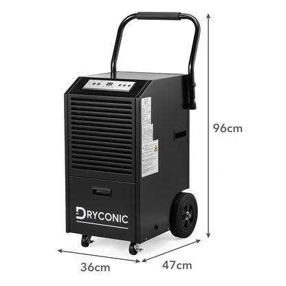 Dryconic Bouwdroger 70L - professioneel - 5,5L watertank - ContinuousDrain - Auto-Defrost - JobSite metaal