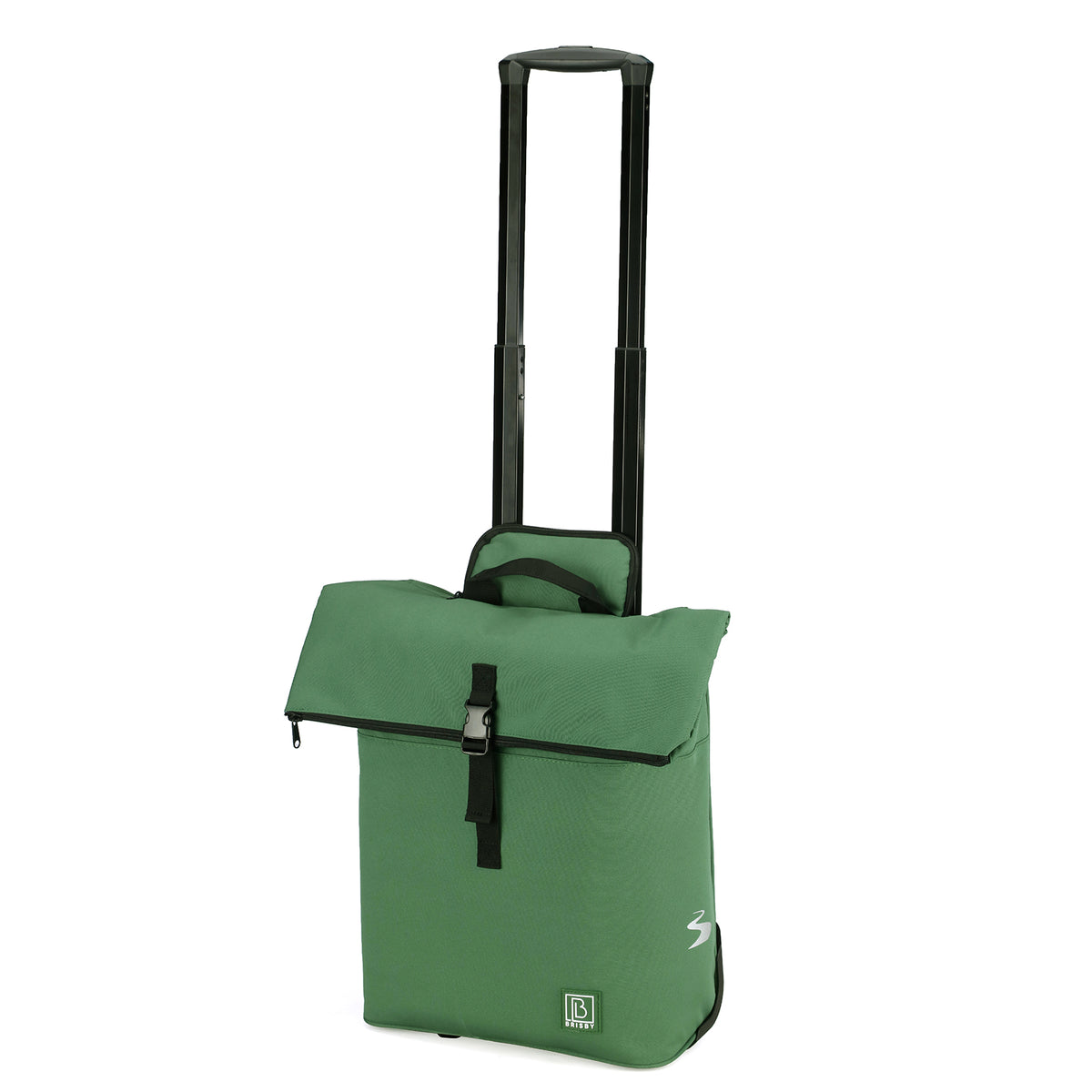 Fietstrolley Tas 2-in-1 Fietstas en Trolley Zwart 18-28L Laptopvak Verstelbare Hendel Bevestigingssysteem - Groen